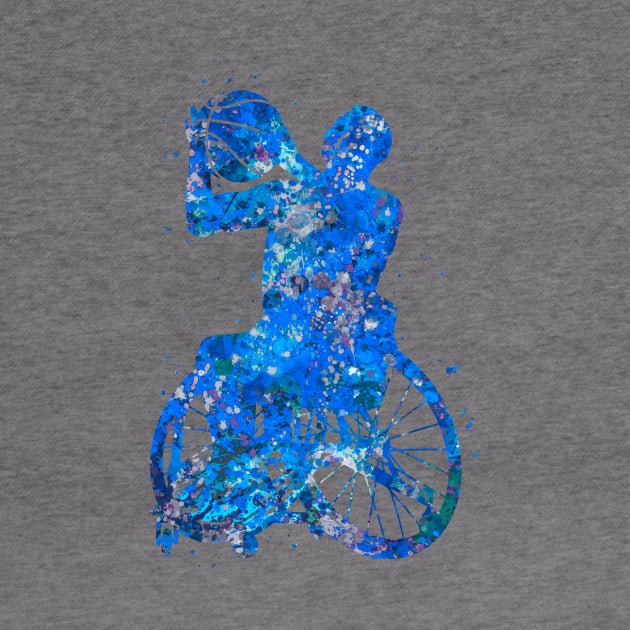 Wheelchair basketball blue art by Yahya Art